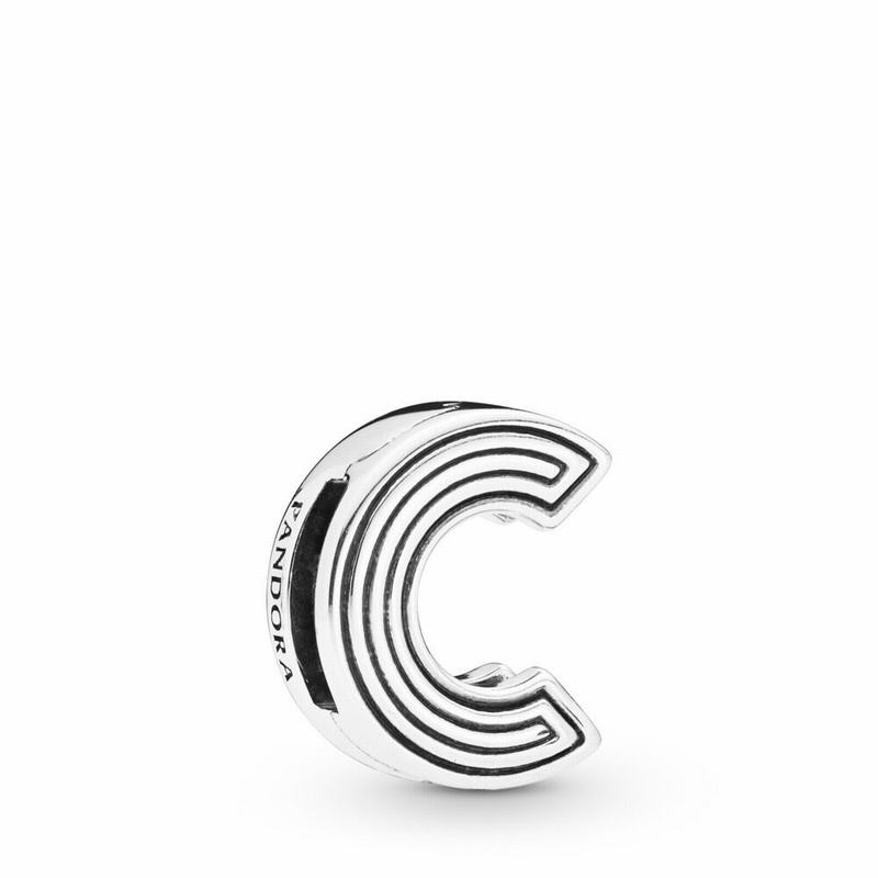 Pandora Reflexions™ Letter C Clip Charm Ireland - Sterling Silver/Silicone - 013872MSP